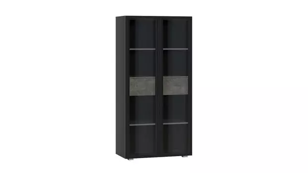 Шкаф-витрина City, цвет Антрацит Камень темный