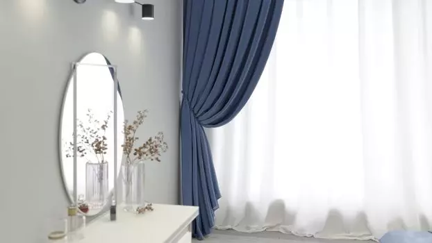 Штора Blackout Glossy 2 0, цвет синий