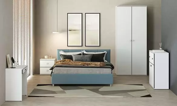 Спальня Velesa, цвет Белый Премиум, Антрацит