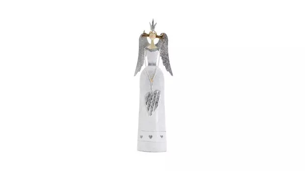 Статуэтка Ангел с сердцем 31 серебряно-белый