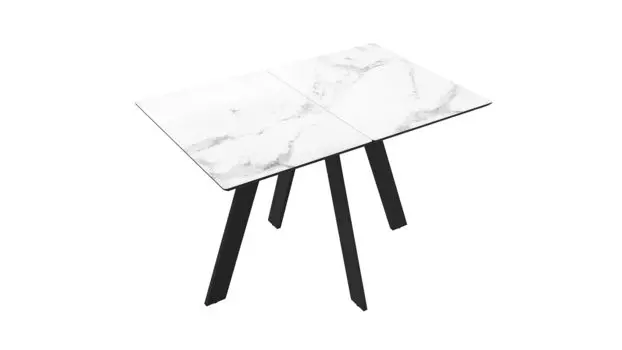 Стол Askona Home Bruce (Брюс) белая керамика черные опоры