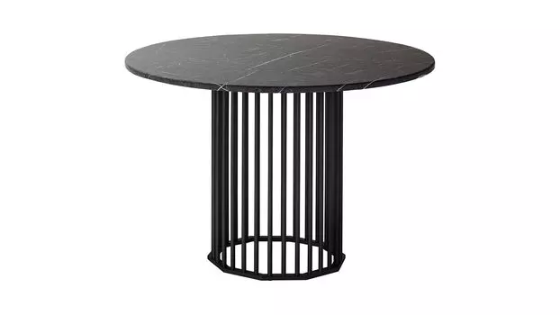 Стол Patrik d 110 cm мрамор графит, черный муар