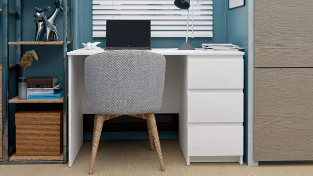 Стол письменный 3 ящика Tim, цвет Белый