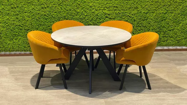 Стол раскладной Bari, цвет Хромикс белый (d120)