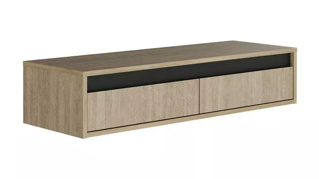 Стол туалетный с двумя ящиками навесной Felino, цвет Французская ель, Черный