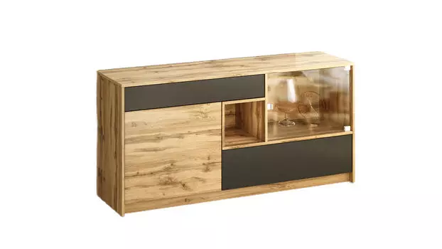 Тумба Brick, цвет Дуб Натюрель + Графит