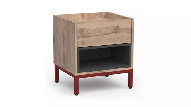 Тумба Cubi, цвет Дуб Натюрель, Чёрный графит