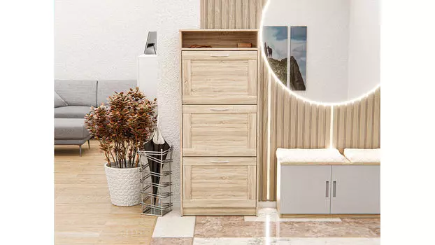 Тумба для обуви Istra 3 ящика, цвет Сонома