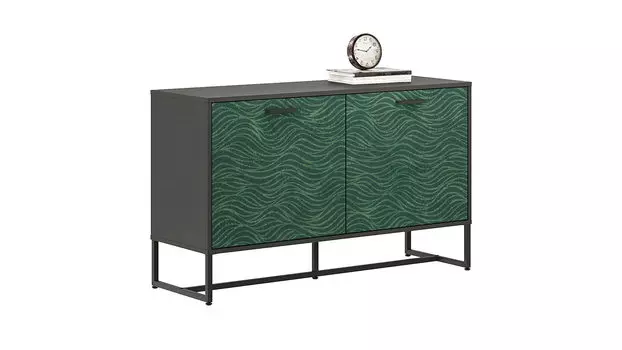 Тумба Lothar, цвет Черный Графит + Печать Зеленая волна