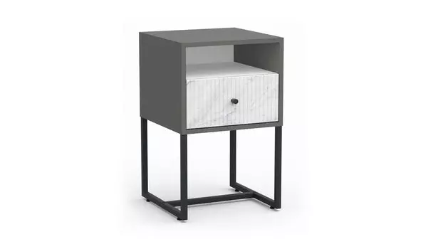 Тумба Marmi, цвет Серый + Мрамор Светлый