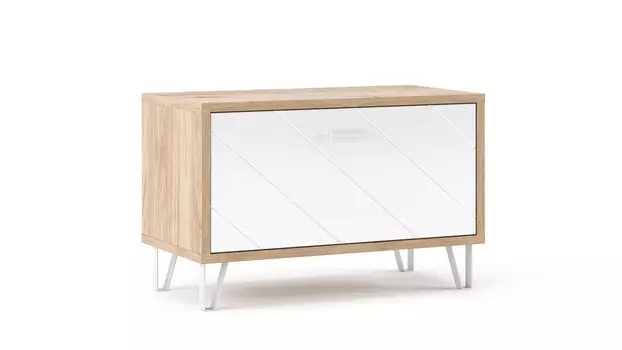 Тумба однодверная Agira, цвет Гикори кингстон Белый блеск