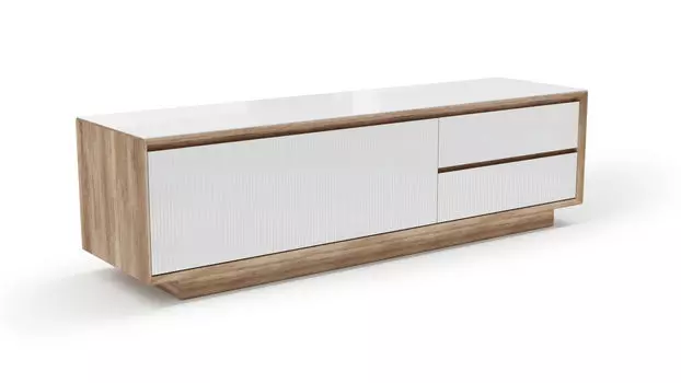 Тумба однодверная с ящиками Glass, цвет Дуб Белый