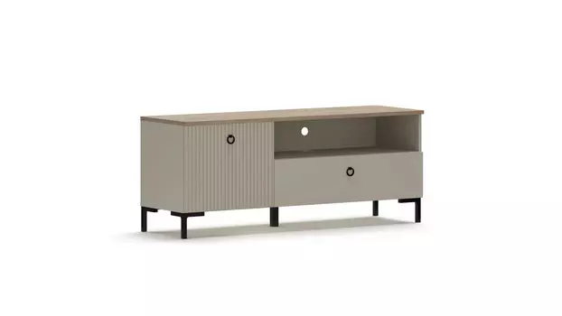 Тумба однодверная с ящиком Zima, Дуб сильверджек ореховый,Глиняный серый