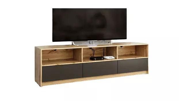 Тумба под ТВ Brick, цвет Дуб Натюрель + Графит