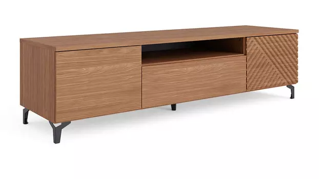 Тумба под ТВ двухдверная с ящиком Stefania, цвет Орех Линкольн