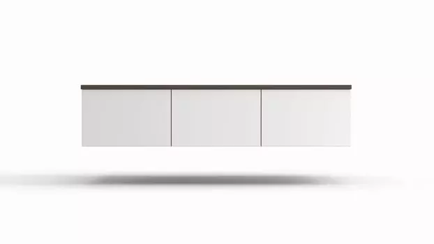 Тумба под ТВ навесная Life time Ice, цвет Венге Мали, Белый базовый