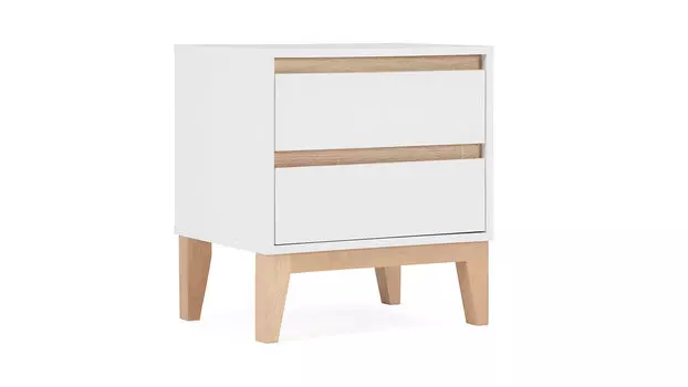 Тумба прикроватная Orel, цвет Белый премиум, Дуб сонома