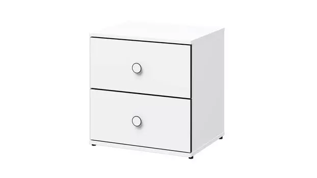 Тумба прикроватная Velesa, цвет Белый Премиум, Антрацит