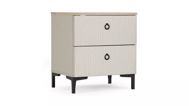 Тумба прикроватная Zima, цвет Дуб сильверджек ореховый, Глиняный серый