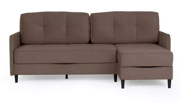 Угловой диван Amani PRO с анатомическим матрасом и узкими подлокотниками, ножки пластик