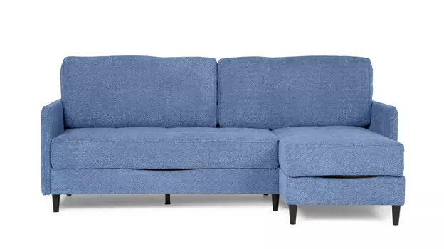 Угловой диван Amani PRO с анатомическим матрасом и узкими подлокотниками, ножки пластик