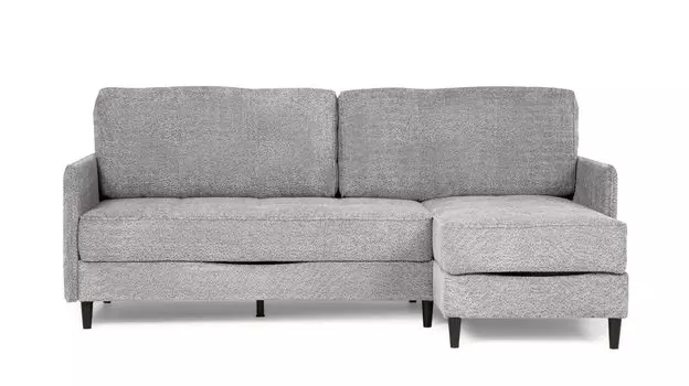 Угловой диван Amani PRO с анатомическим матрасом и узкими подлокотниками, ножки пластик