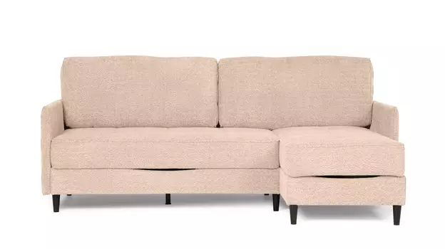 Угловой диван Amani PRO с анатомическим матрасом и узкими подлокотниками, ножки пластик