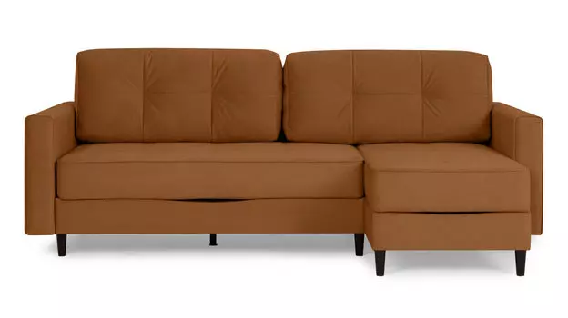 Угловой диван Amani PRO с анатомическим матрасом и широкими подлокотниками, ножки пластик