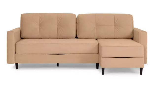 Угловой диван Amani PRO с анатомическим матрасом и широкими подлокотниками, ножки пластик