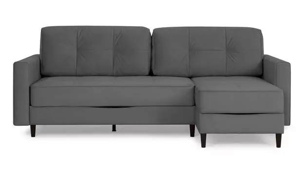 Угловой диван Amani PRO с анатомическим матрасом и широкими подлокотниками, ножки пластик