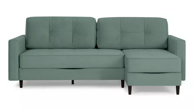 Угловой диван Amani PRO с анатомическим матрасом и широкими подлокотниками, ножки пластик