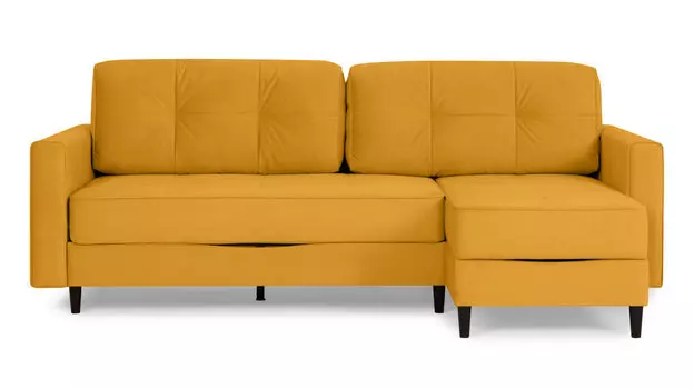 Угловой диван Amani PRO с анатомическим матрасом и широкими подлокотниками, ножки пластик