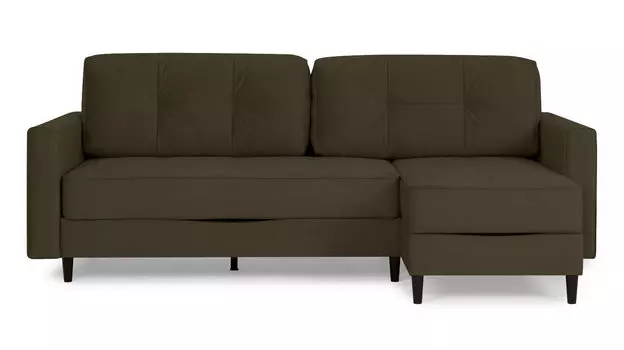 Угловой диван Amani PRO с анатомическим матрасом и широкими подлокотниками, ножки пластик