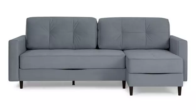 Угловой диван Amani PRO с анатомическим матрасом и широкими подлокотниками, ножки пластик