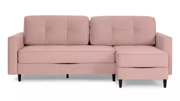 Угловой диван Amani PRO с анатомическим матрасом и широкими подлокотниками, ножки пластик