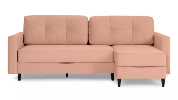 Угловой диван Amani PRO с анатомическим матрасом и широкими подлокотниками, ножки пластик