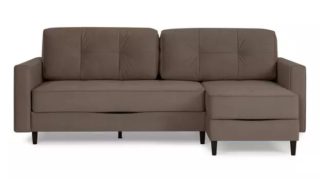 Угловой диван Amani PRO с анатомическим матрасом и широкими подлокотниками, ножки пластик