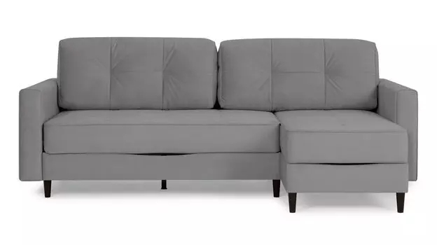 Угловой диван Amani PRO с анатомическим матрасом и широкими подлокотниками, ножки пластик