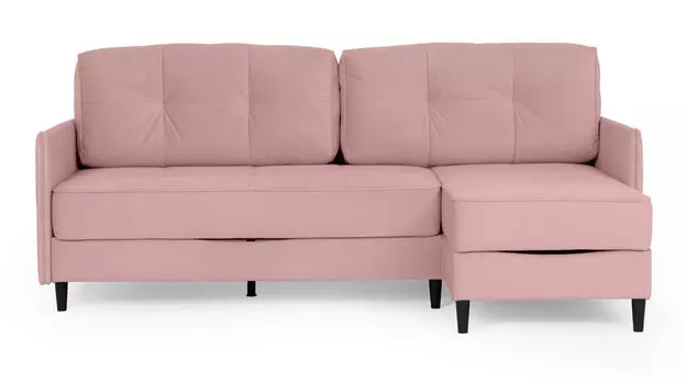 Угловой диван Amani PRO с анатомическим матрасом и узкими подлокотниками, ножки пластик