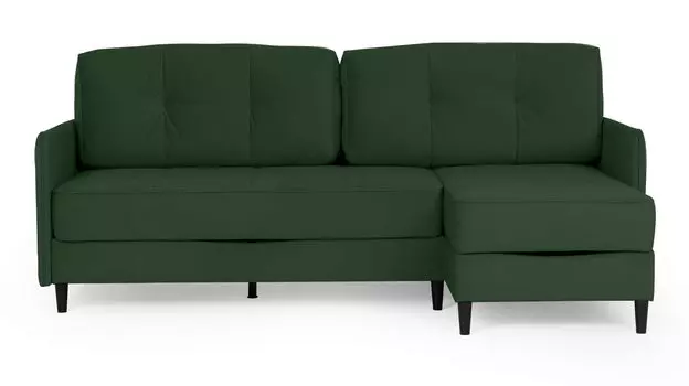 Угловой диван Amani PRO с анатомическим матрасом и узкими подлокотниками, ножки пластик