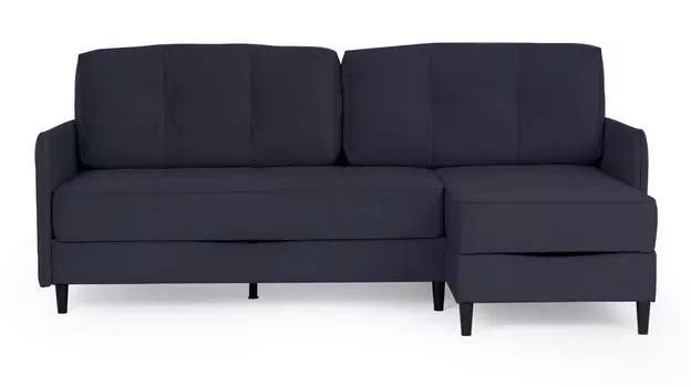 Угловой диван Amani PRO с анатомическим матрасом и узкими подлокотниками, ножки пластик