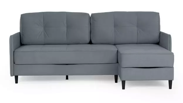 Угловой диван Amani PRO с анатомическим матрасом и узкими подлокотниками, ножки пластик