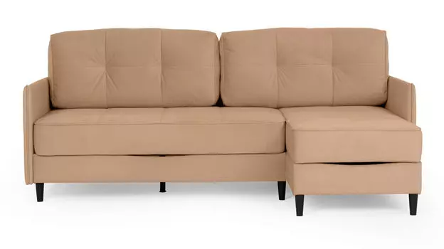 Угловой диван Amani PRO с анатомическим матрасом и узкими подлокотниками, ножки пластик