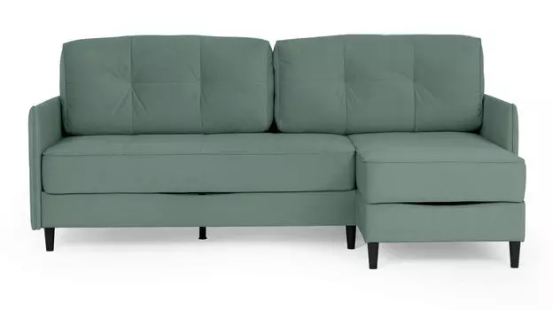 Угловой диван Amani PRO с анатомическим матрасом и узкими подлокотниками, ножки пластик