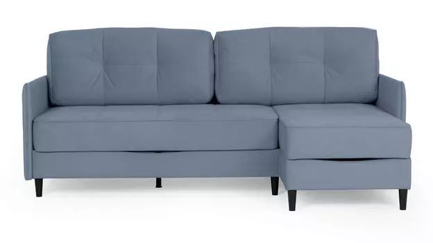 Угловой диван Amani PRO с анатомическим матрасом и узкими подлокотниками, ножки пластик