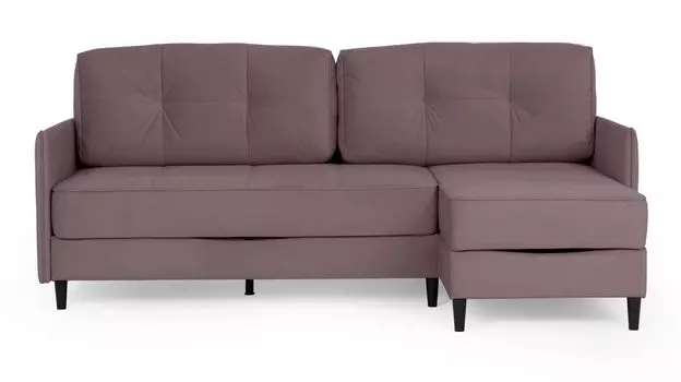 Угловой диван Amani PRO с анатомическим матрасом и узкими подлокотниками, ножки пластик