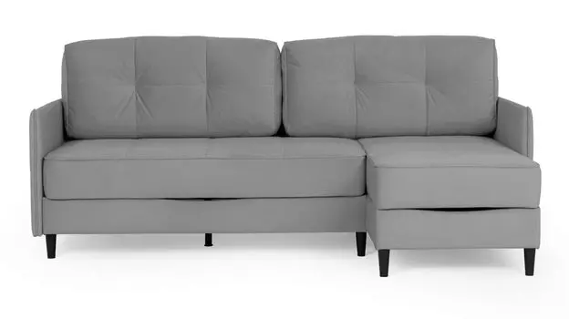 Угловой диван Amani PRO с анатомическим матрасом и узкими подлокотниками, ножки пластик