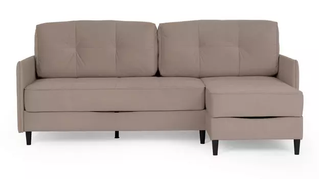 Угловой диван Amani PRO с анатомическим матрасом и узкими подлокотниками, ножки пластик