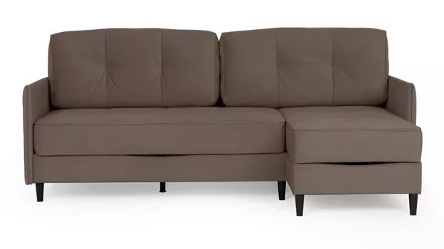 Угловой диван Amani PRO с анатомическим матрасом и узкими подлокотниками, ножки пластик