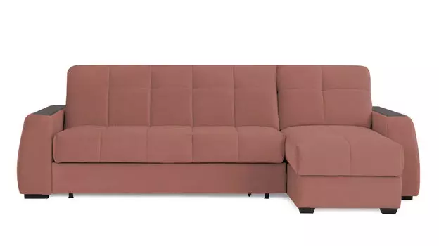 Угловой диван Domo Pro c накладкой Венге, стежка квадрат